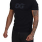 Elegant Black Logo Print Cotton T-Shirt