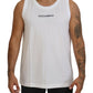 Elegant Sleeveless Logo Tank in Pure White