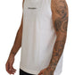 Elegant Sleeveless Logo Tank in Pure White