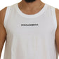 Elegant Sleeveless Logo Tank in Pure White
