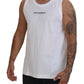 Elegant Sleeveless Logo Tank in Pure White