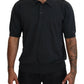 Elegant Grey Cotton Polo T-Shirt