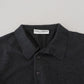 Elegant Grey Cotton Polo T-Shirt