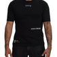 Elegant Black Crew Neck Tee with Logo Detail