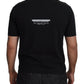 Elegant Black Crew Neck Tee with Logo Detail