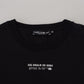 Elegant Black Crew Neck Tee with Logo Detail