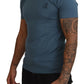 Elegant Blue Crew Neck Logo Tee