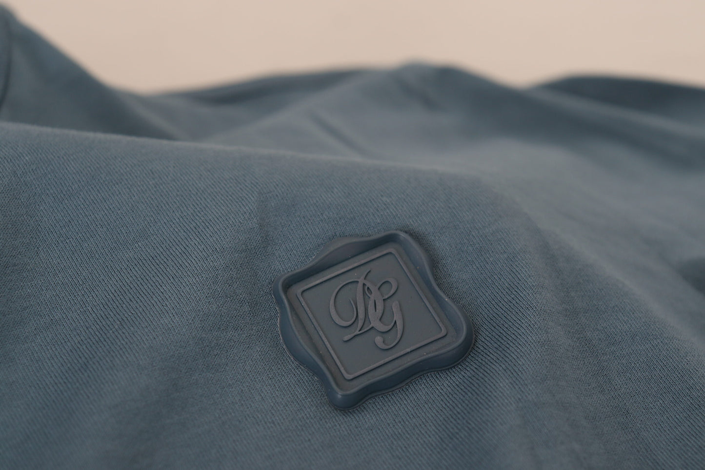 Elegant Blue Crew Neck Logo Tee
