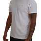 Elegant White Crew Neck Logo Tee