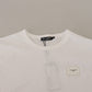 Elegant White Crew Neck Logo Tee