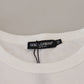Elegant White Crew Neck Logo Tee