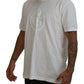 Elegant White Crew Neck Logo Tee