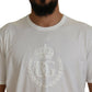 Elegant White Crew Neck Logo Tee