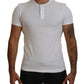Elegant White Logo Embroidered T-Shirt