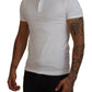 Elegant White Logo Embroidered T-Shirt