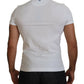 Elegant White Logo Embroidered T-Shirt