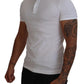 Elegant White Logo Embroidered T-Shirt