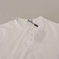 Elegant White Logo Embroidered T-Shirt