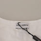 Elegant White Logo Embroidered T-Shirt