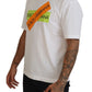 Elegant White Crew Neck Logo Tee