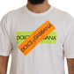 Elegant White Crew Neck Logo Tee