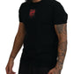 Elegant Black Cotton Crew Neck Tee