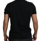 Elegant Black Cotton Crew Neck Tee