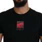 Elegant Black Cotton Crew Neck Tee