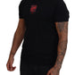 Elegant Black Cotton Crew Neck Tee