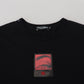 Elegant Black Cotton Crew Neck Tee
