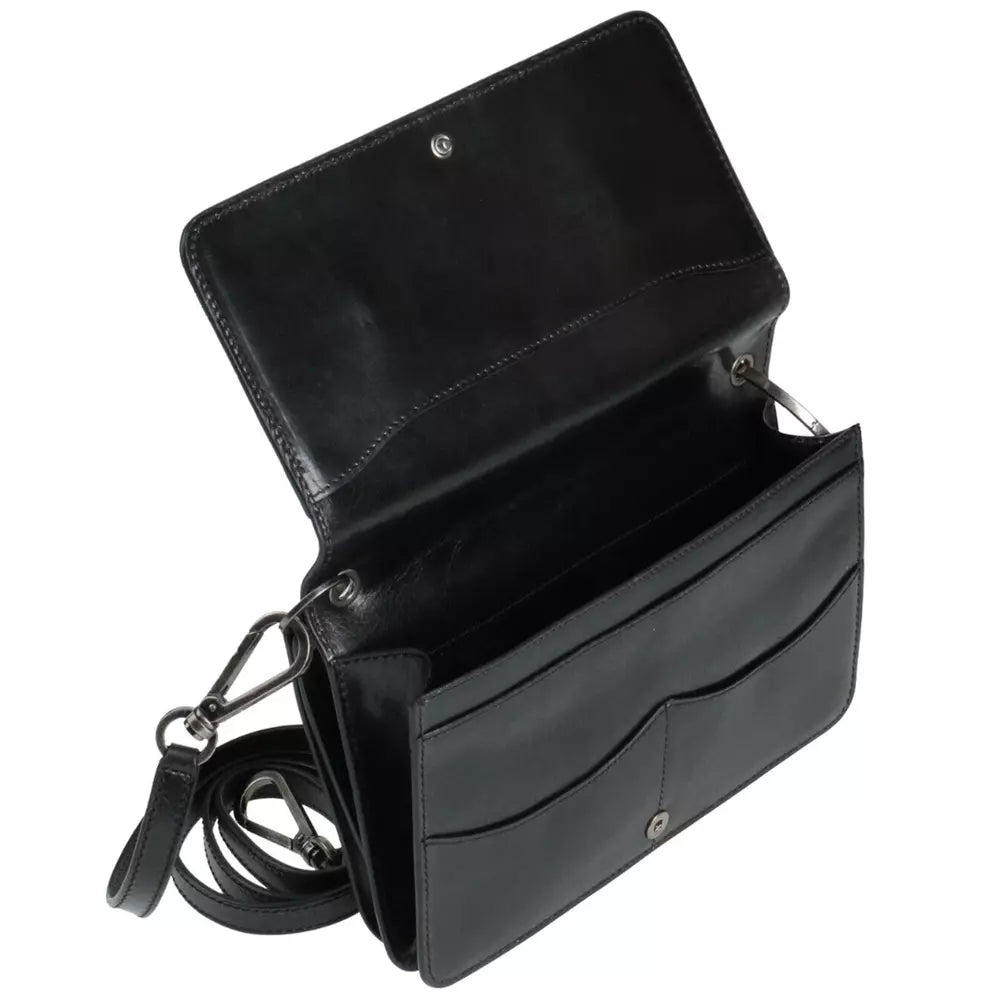 Elegant Calfskin Shoulder Bag with Metal Logo