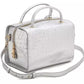 Elegant Silver Python Bowling Bag