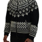 Embellished Black Cotton Zip Sweater