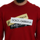 Red Virgin Wool Pullover Sweater