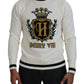 Elegant White Cashmere Pullover Sweater