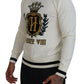 Elegant White Cashmere Pullover Sweater
