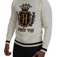 Elegant White Cashmere Pullover Sweater