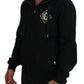Elegant Black Cotton Hooded Sweater