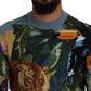 Jungle Embroidered Wool Silk Sweater