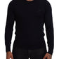 Elegant Black Cashmere Pullover Sweater
