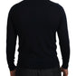 Elegant Black Cashmere Pullover Sweater
