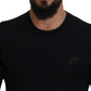 Elegant Black Cashmere Pullover Sweater