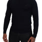 Elegant Black Cashmere Pullover Sweater