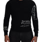 Elegant Black Cashmere Pullover Sweater
