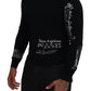 Elegant Black Cashmere Pullover Sweater