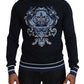Elegant Silk Black Pullover Sweater