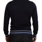 Elegant Silk Black Pullover Sweater