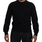 Elegant Black Cotton Pullover Sweater