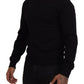 Elegant Black Cotton Pullover Sweater