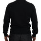 Elegant Black Cotton Pullover Sweater